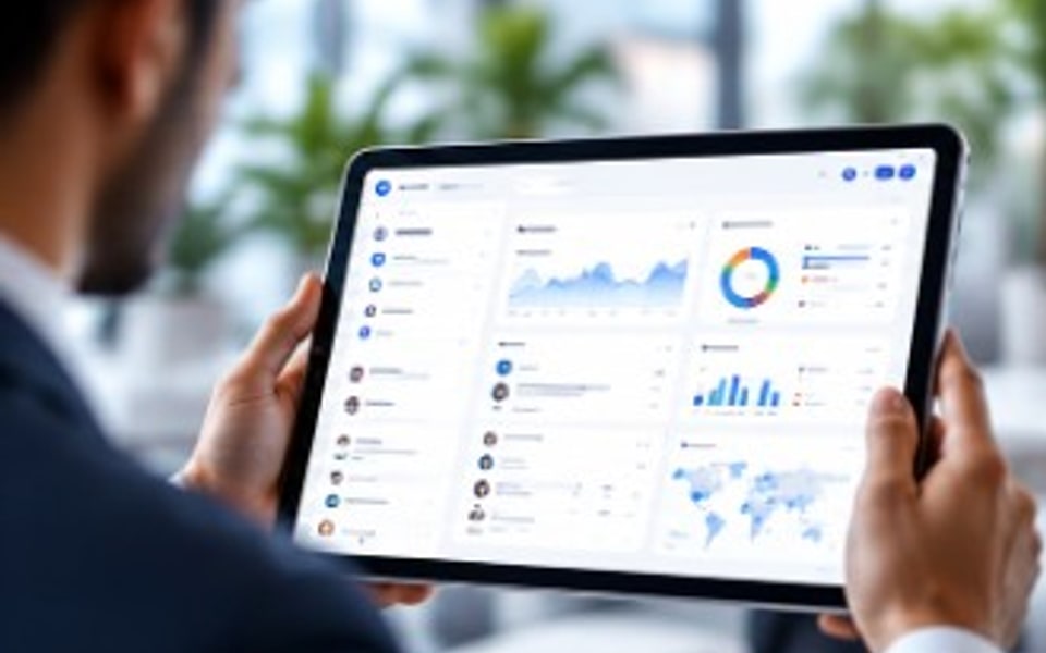 Analytics dashboard on a tablet
